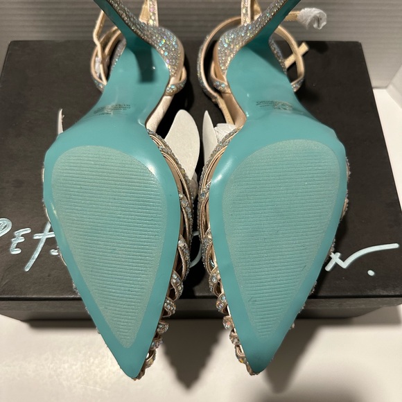 Betsey Johnson SB-ALI Rhinestone Embellished T-Strap Heels - Picture 6 of 10